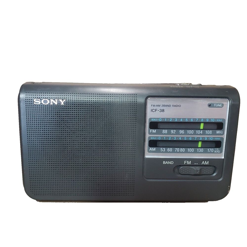 Sony ICF-38 AM/FM Portable Radio Tested AC & Battery Powered